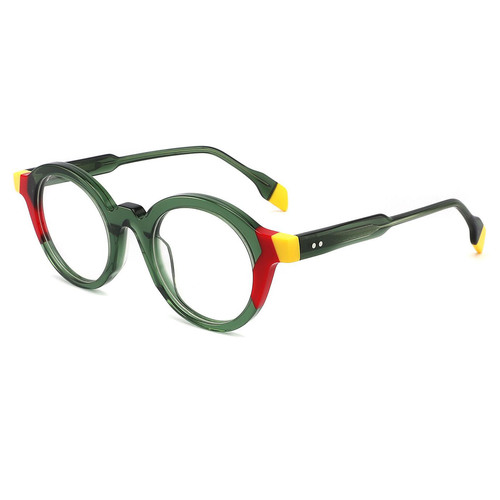 European and American cross-mirror e-commerce color plate optical glasses frame women's plain fashion round frame plate flat mirror
