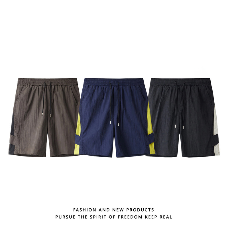 American-Style Striped Quick-Dry Shorts for Men and Women, Summer Thin Trendy Brand Five-Point Beach Pants, Sports Casual Loose Mid-Length Shorts