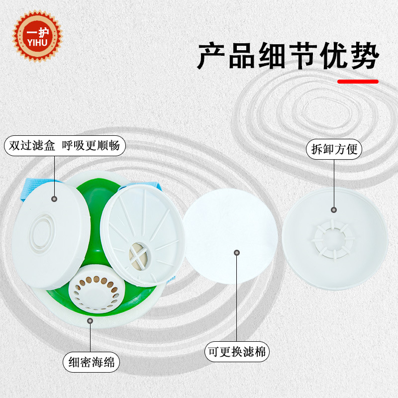 Yishou 302 máscara de polvo polvo industrial polvo anti-nebble molienda mina de carbón ventilación máscara de polvo de algodón reemplazable