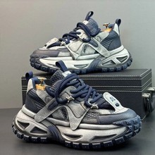 欧洲站男鞋2025秋冬新款潮牌高级感大头宽脚运动休闲增高老爹潮鞋