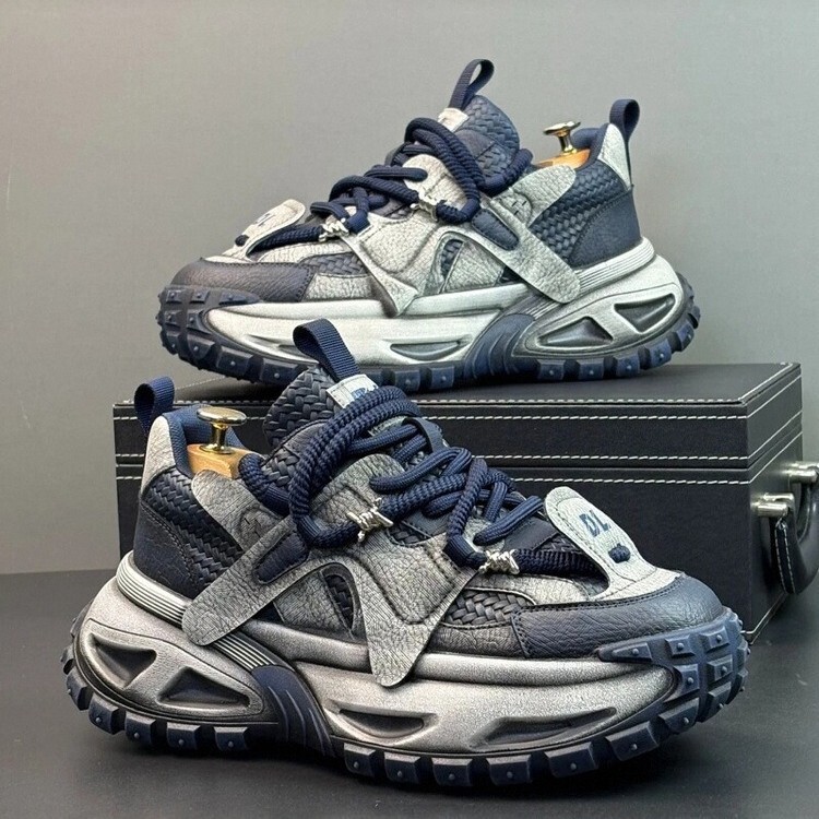 European Men's Shoes 2025 Autumn and Winter New Trendy Brand High-End Large Toe Wide Foot Sports Casual Height-Increasing Dad Shoes European Men's Shoes 2025 Autumn and Winter New Trendy Brand High-End Large Toe Wide Foot Sports Casual Height-Increasing Dad Shoes