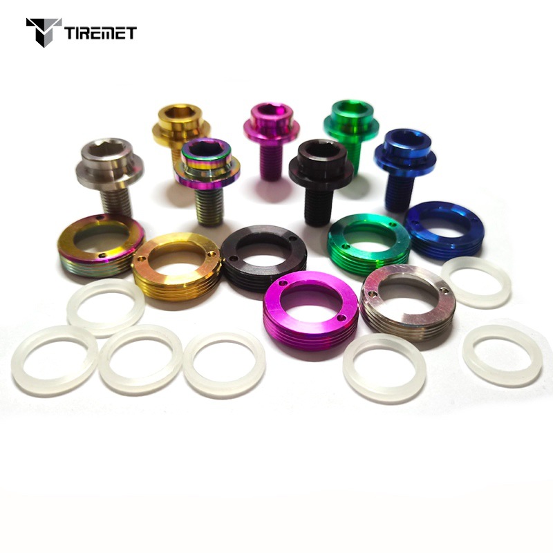 Bicicleta Mountain Road modificación agujero cuadrado eje medio Titanium aleación tornillo polvo cubierta BB tornillo traje M8 * 15