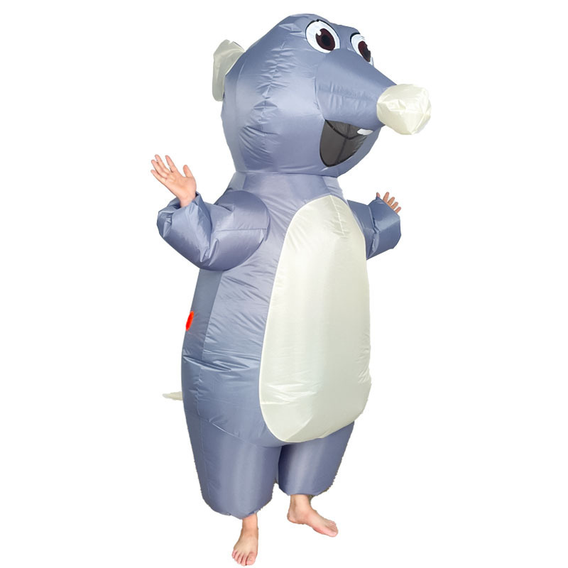Nuevos cos transfronterizos juegan ropa inflable de gato negro lindo perro amarillo muñeca inflable creativa divertida ropa inflable de dibujos animados