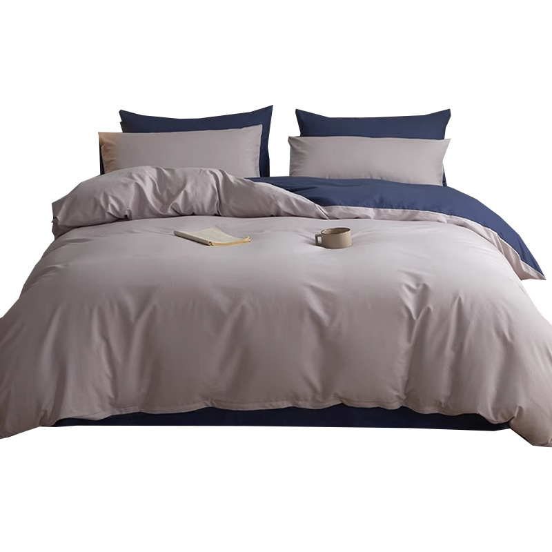 Cama de algodón de clase A de cuatro piezas de algodón 2025 nueva funda de edredón de alta gama sábana ropa de cama simple juego de tres piezas