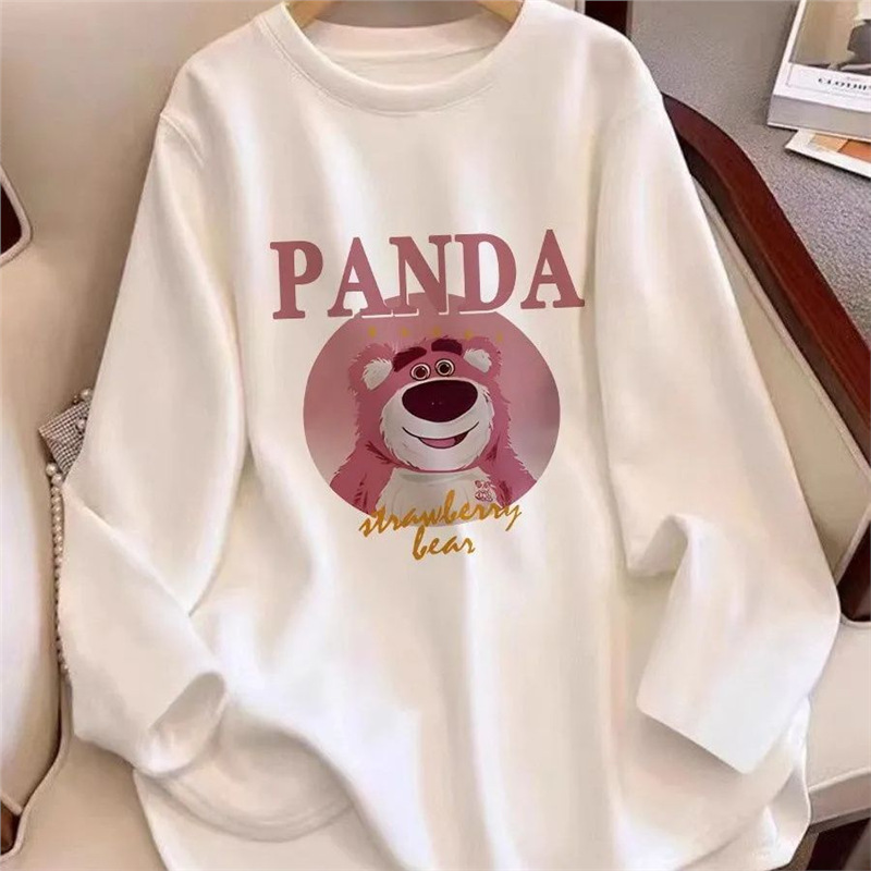 徳絨磨毛丸首長袖tシャツ女性の中の長さは厚い白い中に底のシャツの上着を掛けます。|undefined