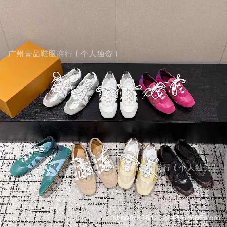 European High-Quality Donkey Home Soccer Color-Blocked Flat Ballet Sneakers 2025 New Genuine Leather Training Shoes