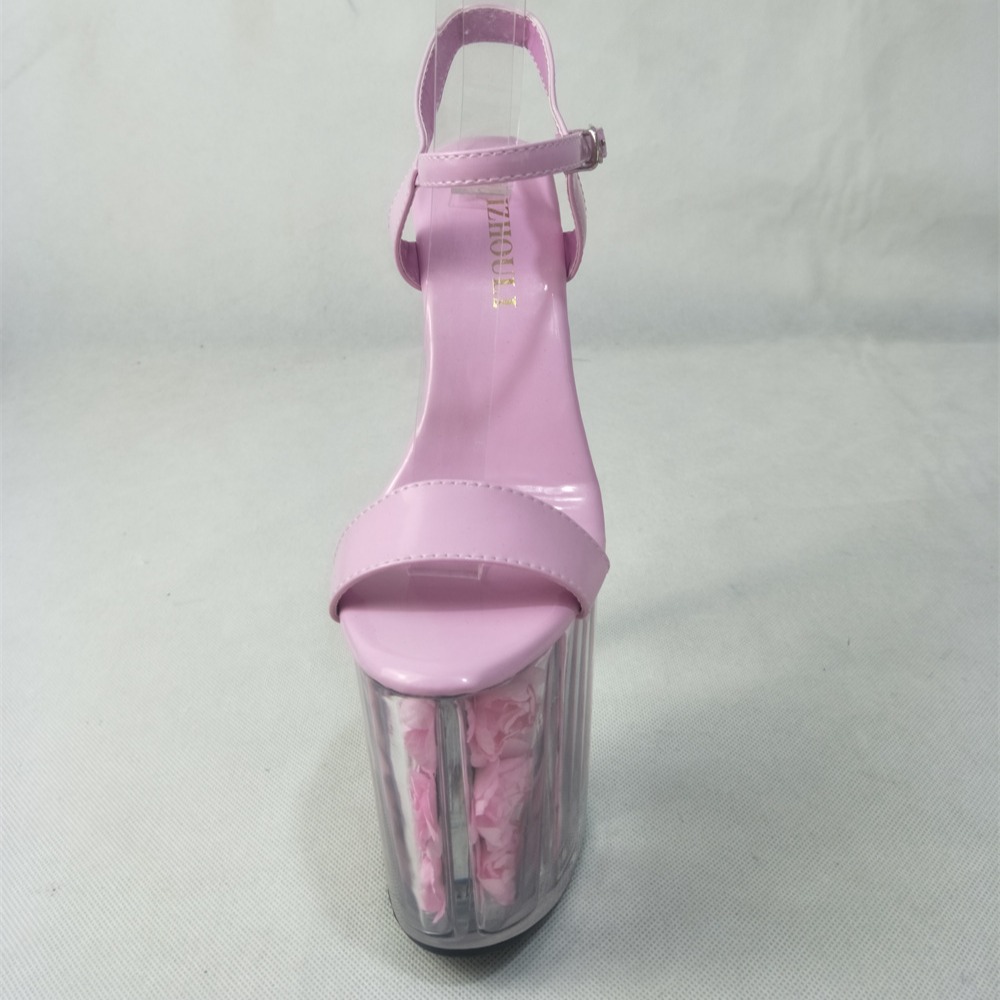 2021 tamaño de pedido talla boca de pescado moda tacón ultra alto tacón stiletto plataforma zapatos de boda con hebilla sandalias de mujer de moda rosa