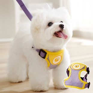 Pet Dog and Cat Traction Rope Vest-Style Tether Harness Anti-Breakaway Mesh Breathable and Comfortable Dog Walking Leash