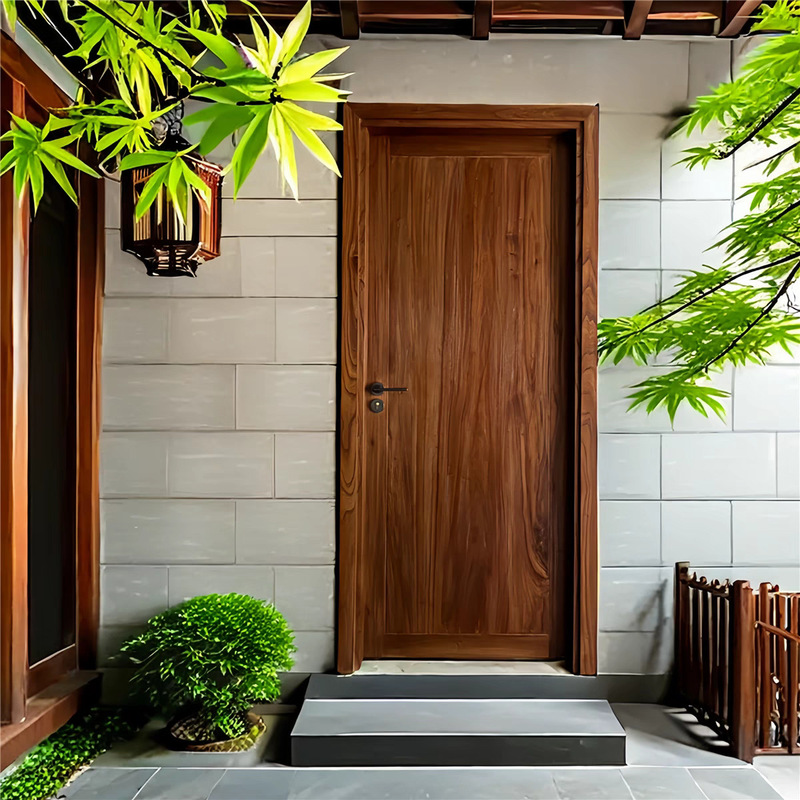 Wabi-Sabi Style Elm Wood Door Solid Wood Guesthouse Door Antique Wooden Door Single Opening Room Door Chinese-Style Villa Courtyard Entrance Wooden Door