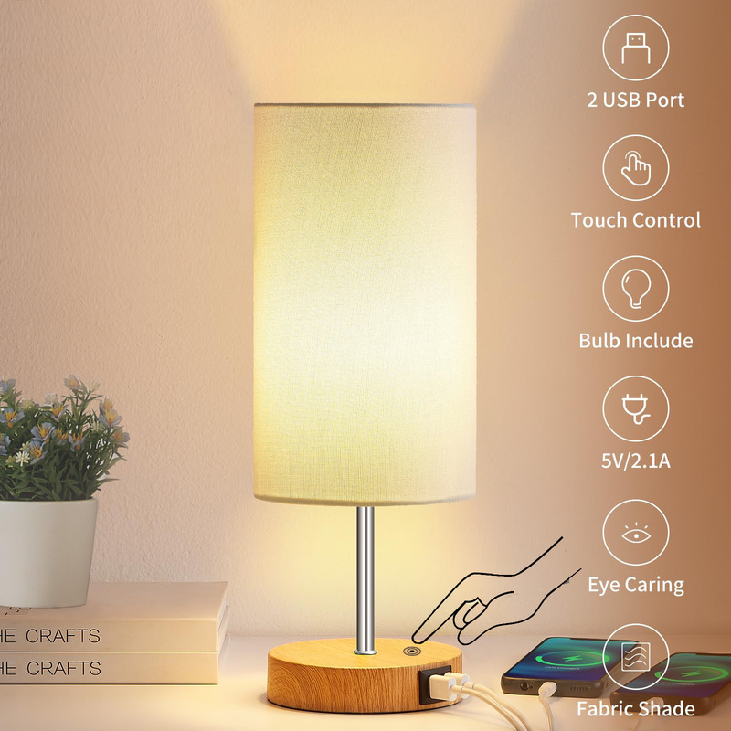 Cross border touch lamp dimmable bedside lamp with USB and A port and socket modern bedside table lamp electroplated table lamp Cross border touch lamp dimmable bedside lamp with USB and A port and socket modern bedside table lamp electroplated table lamp