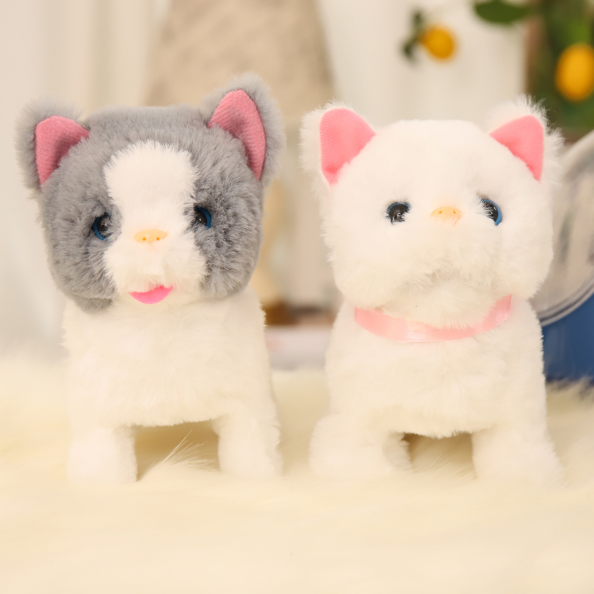 Perro eléctrico perro robot de simulación de felpa 1-3 cachorro de tierra gatito puesto juguetes para niños puesto electrónico de mascotas al por mayor