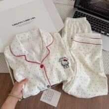 云朵棉睡衣女长袖长裤秋季甜美学生元气超柔软可外穿女家居服套装