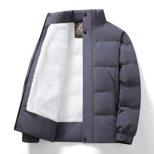 Customized Logo New Winter Cotton Outwear Men's Thickeneded Outwear Cotton Jacket Trendy Brand Autumn and Winter Stand-Up Collar Short Workwear Bread