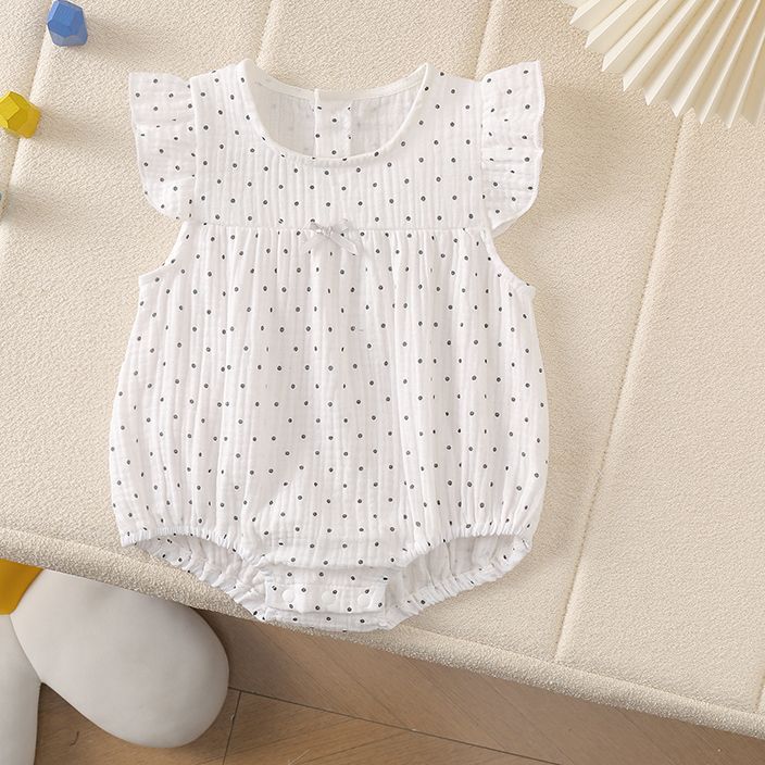 Ropa de verano para bebés, luna llena sin mangas, lunares sin mangas, ropa de pedo sin mangas, ropa de escalada para bebés, ropa de salida