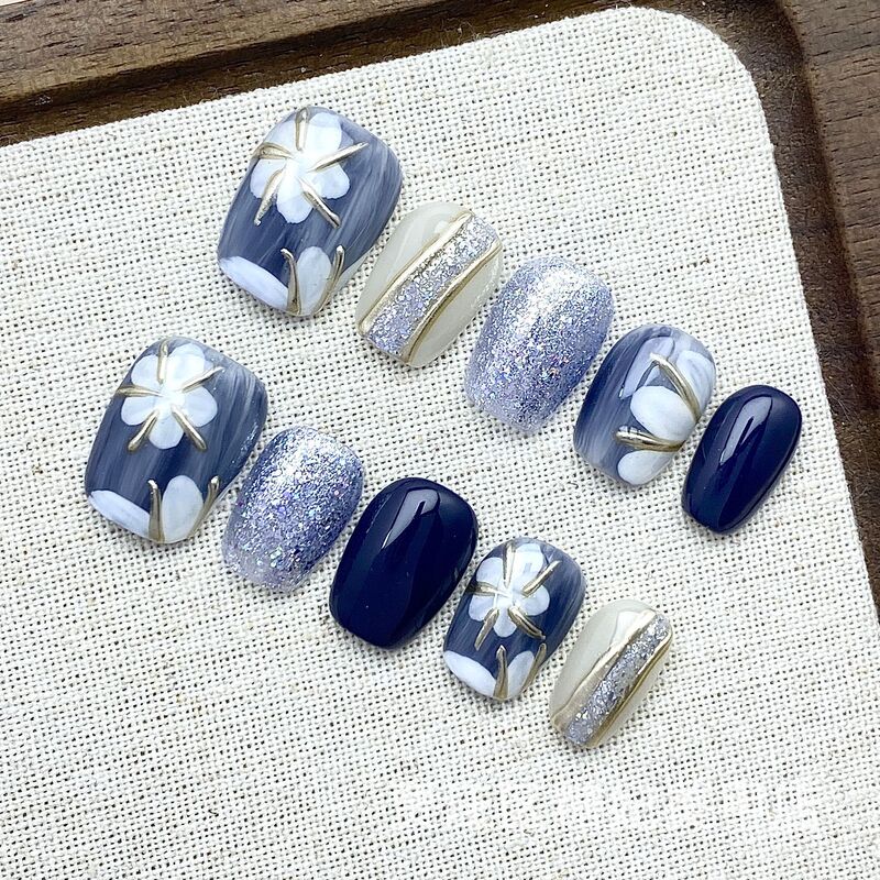 Purely Handmade Wearable Nails, New Spring/Summer Style, Mirror Pink 3D Nail Art Flowers, Light Luxury Hot-Selling Ballet Short Nail Tips
