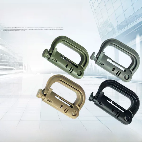 Tactical D-type lock press open high strength plastic hook 25MM webbing mountaineering hook plastic buckle