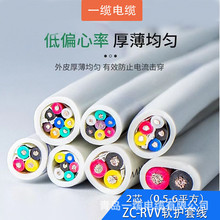 RVV國標護套線多芯多股銅絲軟護套線國標RVV3*6平方（100米）白色
