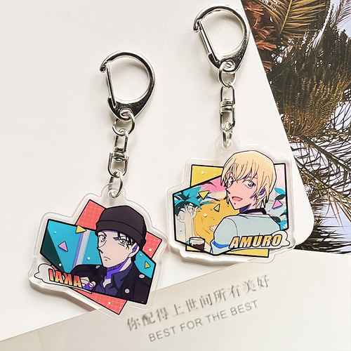 Cartoon & Anime Detective Conan-themed Acrylic Keychain: Featuring Ai Haibara, KID, and Shuichi Akai Keychains