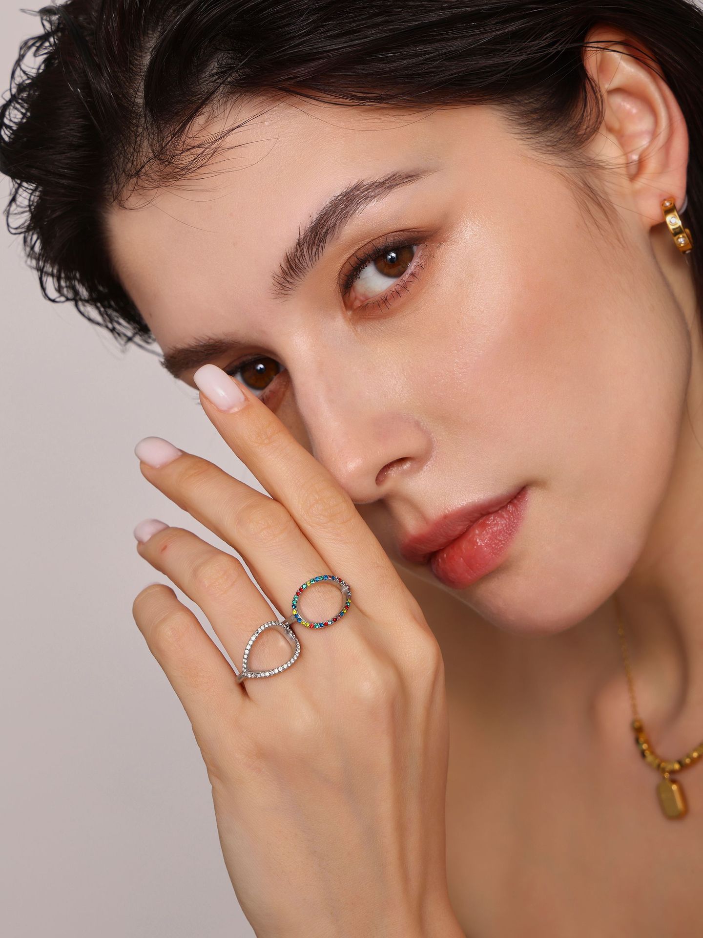 Verstelbare zirkonia ring voor dames rvs ring elegant design_voghion.com