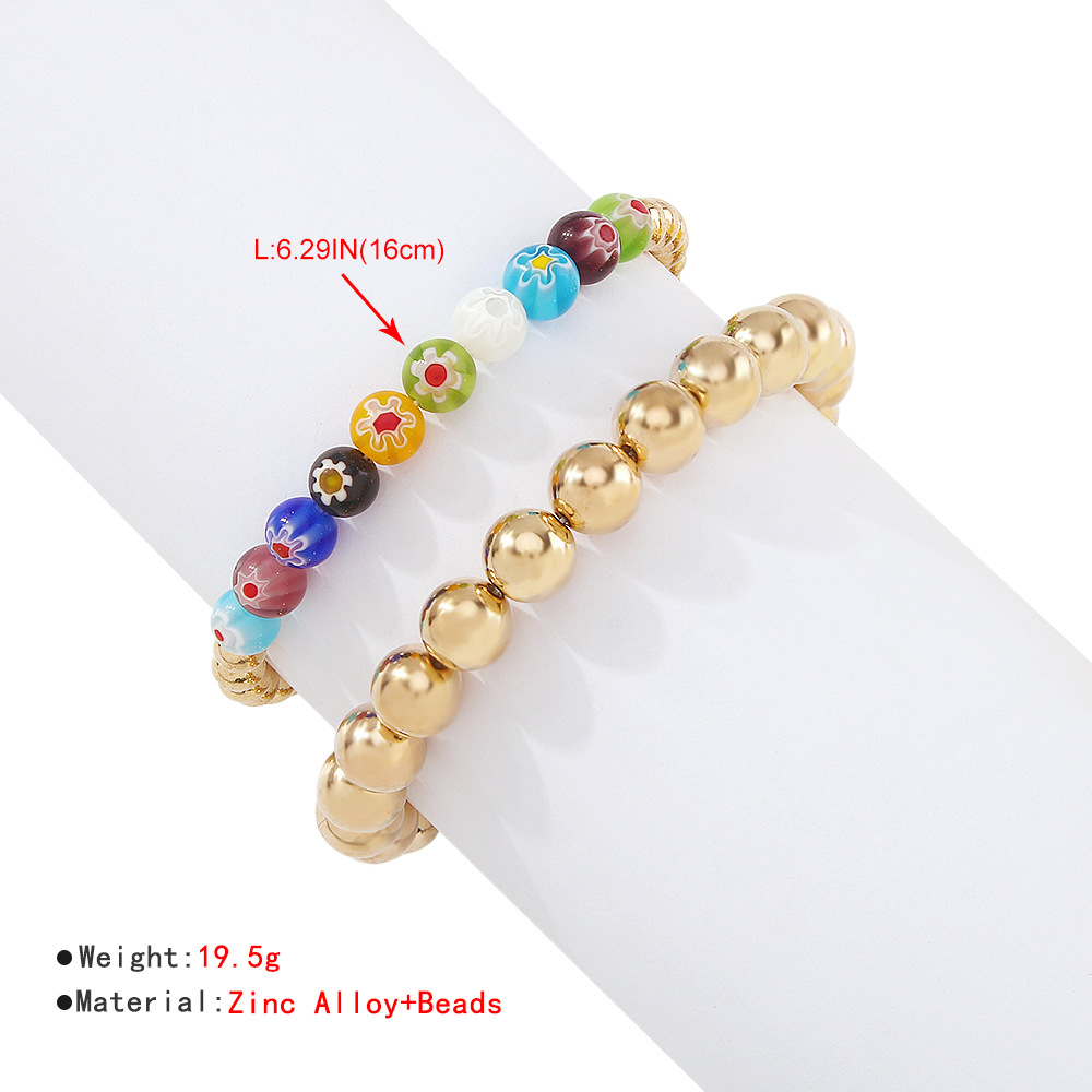 Fashion Colored Glass Beads Alloy Bracelet Wholesale Nihaojewelry display picture 10