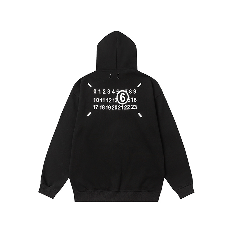 MM6 Maison Margiela Hoodie Numeric Print Black