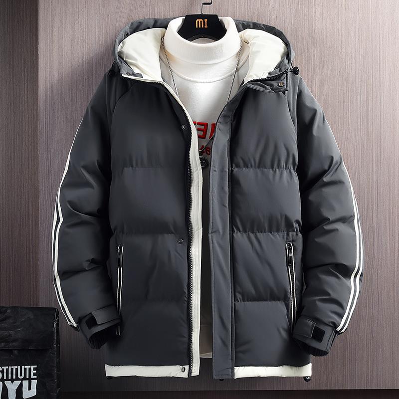 2021 Autumn and Winter New Down Cotton-padded Coat Fleece Thickened Cotton-padded Clothes Men's Korean Casual Jacket Cotton-padded Coat Winter Clothes