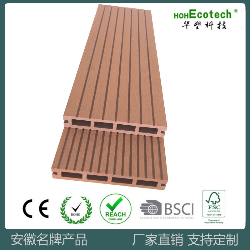 Suelo de Madera Plástica 147*23, Material Decorativo para Exteriores, Impermeable y Resistente al Moho, Tablero WPC para Exteriores, Suelo Hueco con Orificios Cuadrados, Madera Plástica image 3