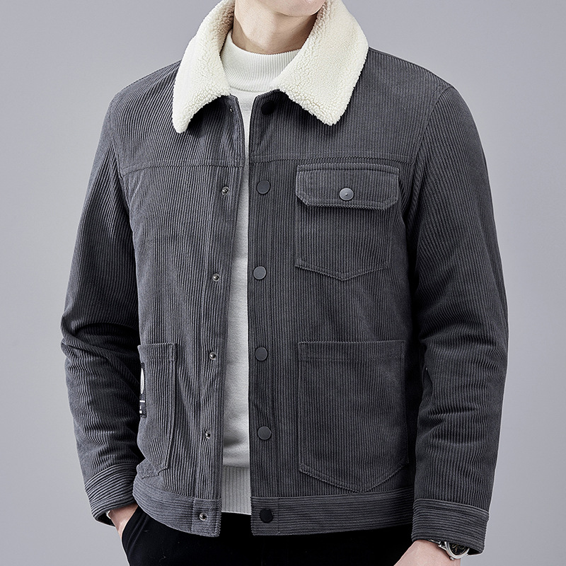 2022 nuevo Otoño e Invierno chico duro transfronterizo Forrado de lana para hombres engrosado Youth Plus size jacket chaqueta de pana para hombres