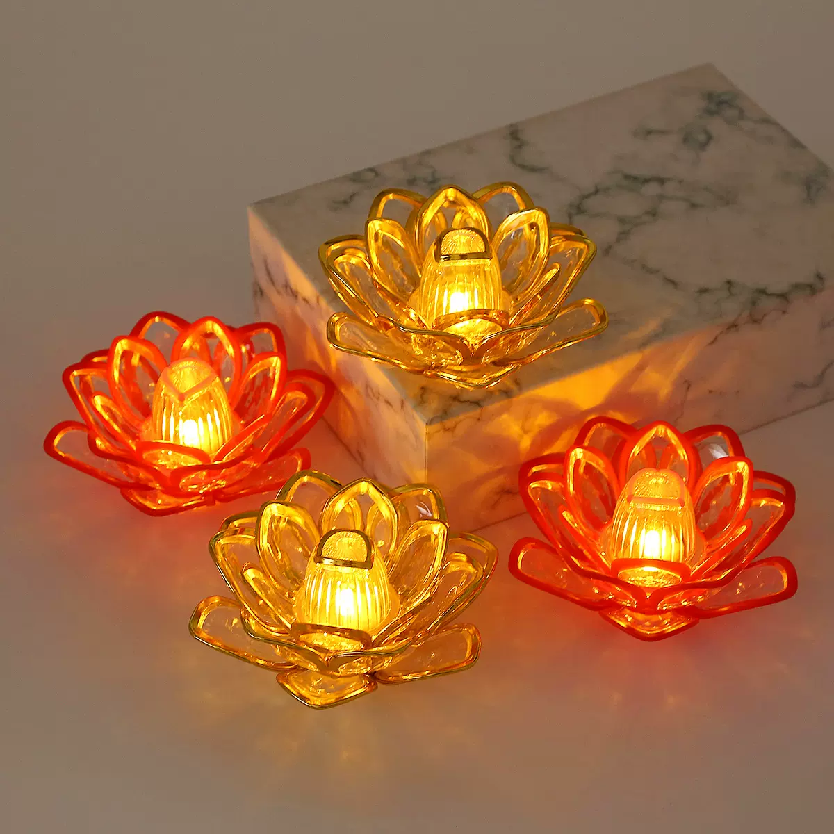 led电子蜡烛莲花灯佛供灯仿真蜡烛长明灯烛台摆件寺庙电子酥油灯