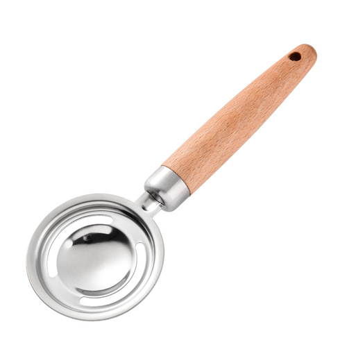 Wooden handle egg beater flour stir stick cream whipper household stainless steel egg egg separator colander