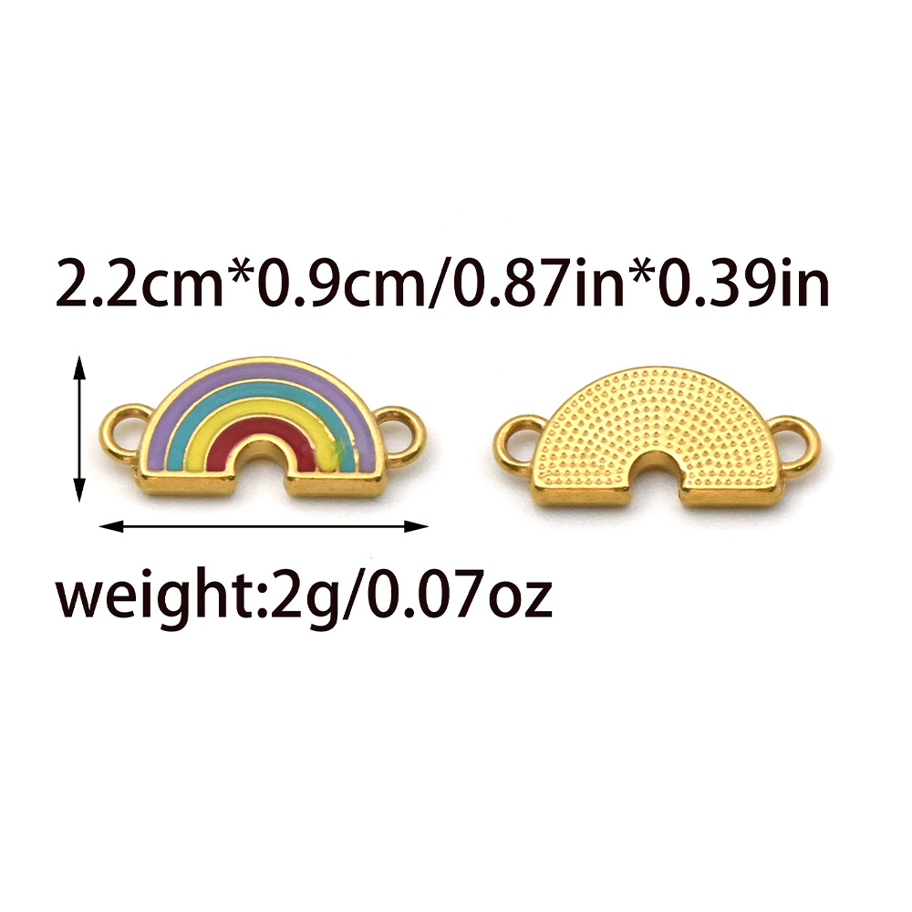 3g Weight Pendant Jewelry Making Type DIY Ornament Accessories Classification 1 Piece Quantity 304 Stainless Steel Material Animal, Rainbow, Devil's Eye Pattern All Seasons Season Enamel Design Cute Style 1 Piece 304 Stainless Steel Animal Rainbow Devil's Eye Pendant DIY Ornament Accessories 6