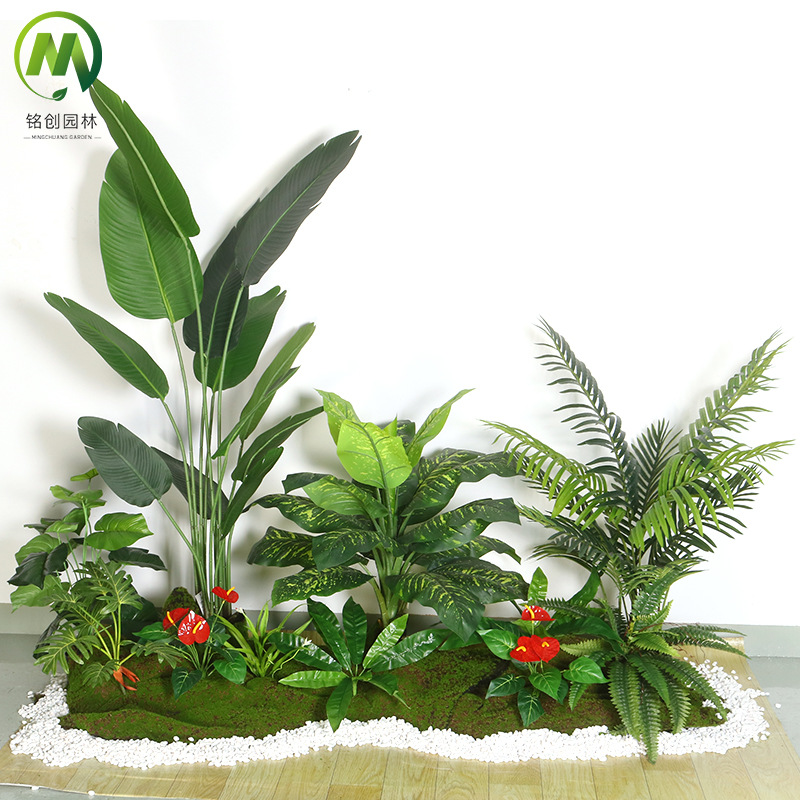 Fábrica de árboles artificiales Venta caliente árbol artificial Meichen planta verde paisaje combinación planta de interior paisaje suave decoración planta verde bonsai