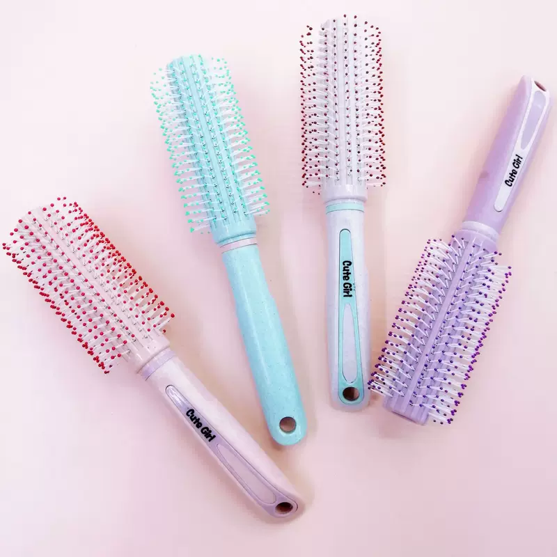 Wheat straw curl combed inner buckle cylindrical combing combed home ladies special roll comb