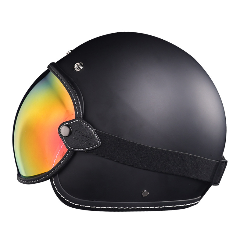 Burbuja espejo retro casco lente motocicleta parabrisas delantero gafas medio casco gafas a prueba de viento máscara Universal HD