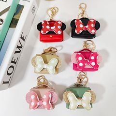 Korean Version New Fashion Niche Qiqi Bow Mini Bag Charm Keychain Wallet Earphone Bag Ornament