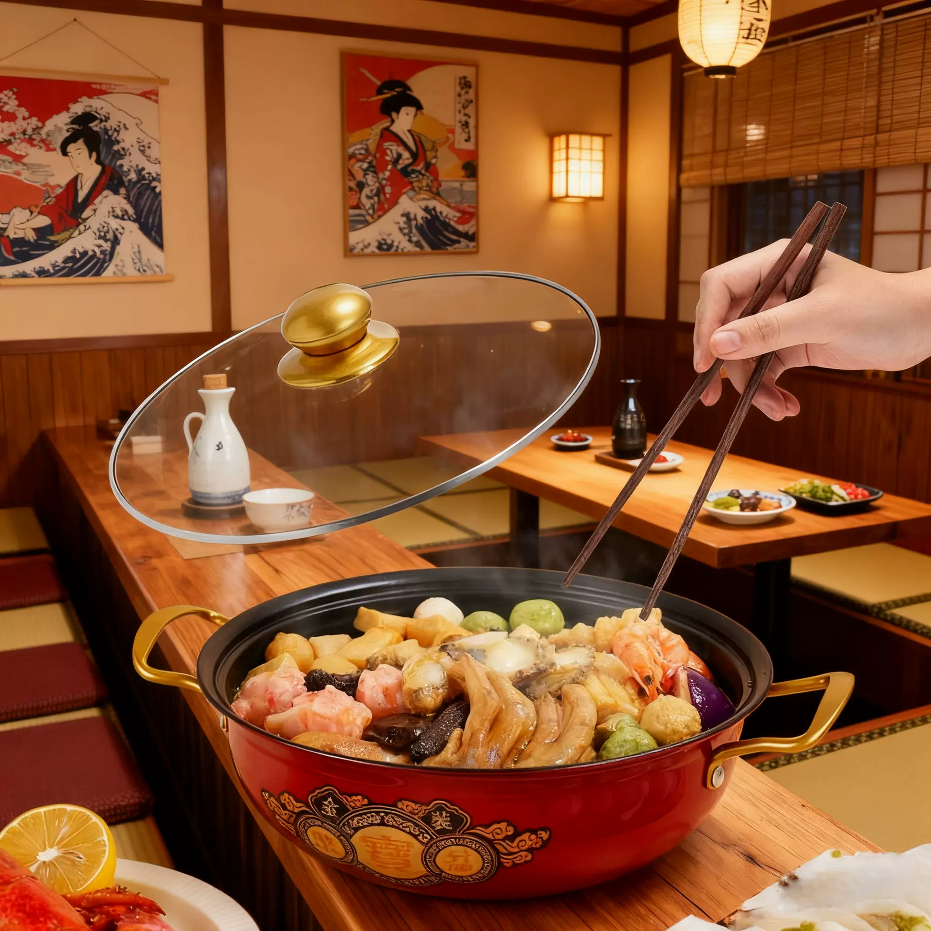 聚宝盆汤锅商用不锈钢火锅盆电磁炉用涮锅汤锅双耳大容量平底锅