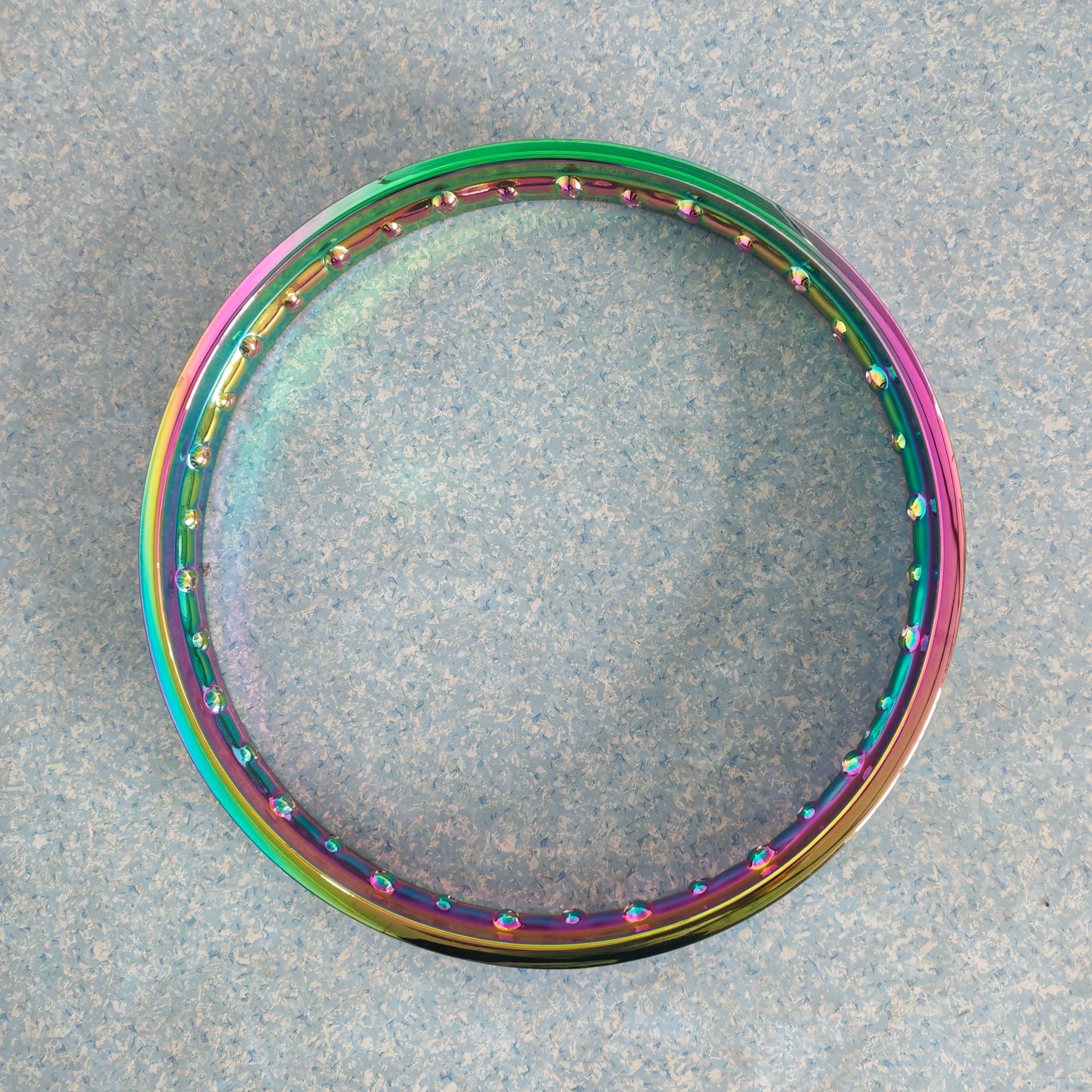 Motorcycle Colorful PVD Steel Rims, Iridescent Vacuum Coated Spoke Wheels, Customized Colorful Rims for Personalized Modification, Cross-Border
