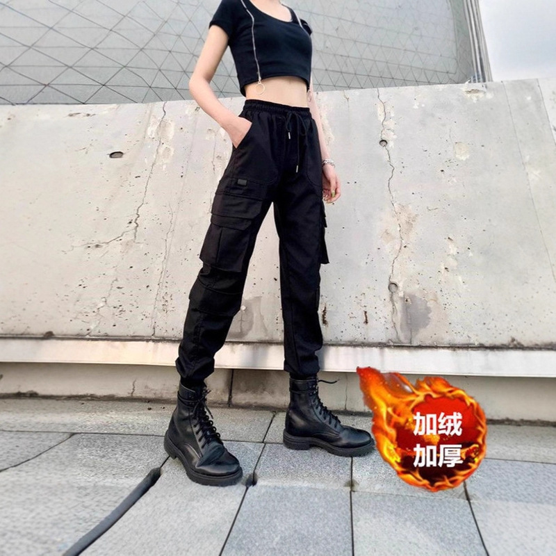 Spring, Autumn, Summer, and Winter High-Waisted Jogger Cargo Pants for Women, Hip-Hop Street Style, Trendy, Slimming, Suitable for Pairing with Martin Boots Spring, Autumn, Summer, and Winter High-Waisted Jogger Cargo Pants for Women, Hip-Hop Street Style, Trendy, Slimming, Suitable for Pairing with Martin Boots