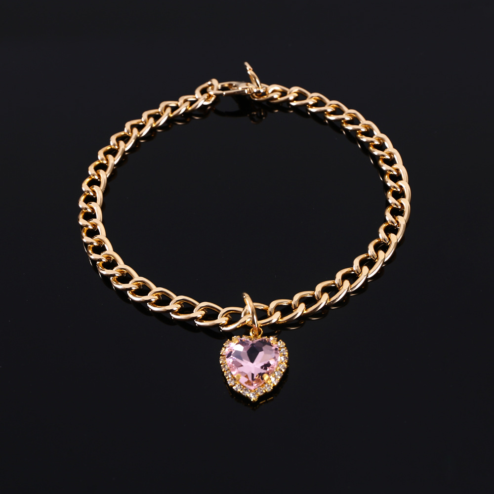 Comercio exterior mascotas gatos perros princesas metal amor diamante gemas collar ajustable collar de fiesta de cumpleaños colorido