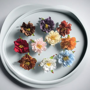 Simulated flower peony peony flower head diy material fake flower stage props ancient style Hanfu headdress hairpin flower wholesale