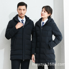 工装羽绒服工作服冬装大衣短款男女4S店银行物业企事业单位团购