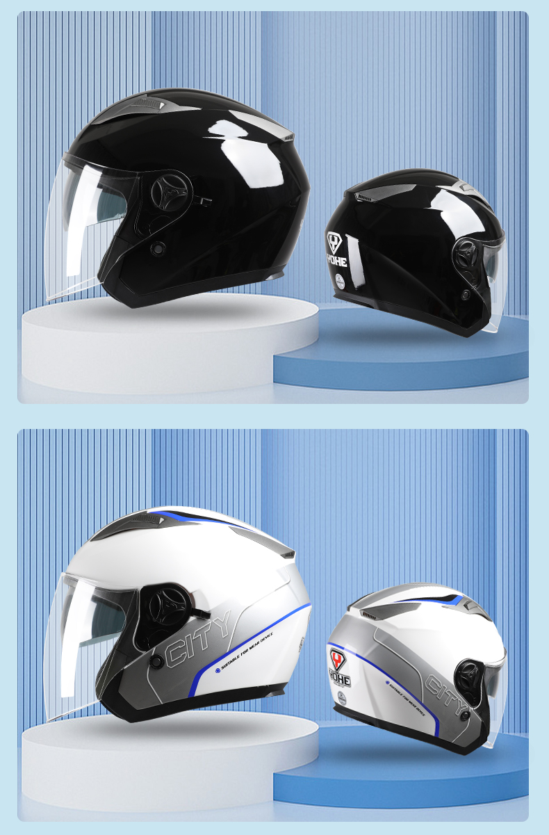 3C Certified Motorcycle Helmet Four Seasons Electric Car Half Helmet