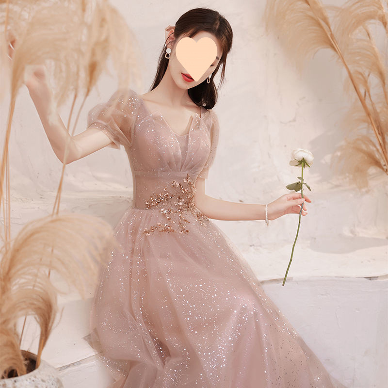 Banquet Evening Dress for Women 2025 New High-End Elegant Host Performance Graduation Dress Bridesmaid Dress Banquet Evening Dress for Women 2025 New High-End Elegant Host Performance Graduation Dress Bridesmaid Dress