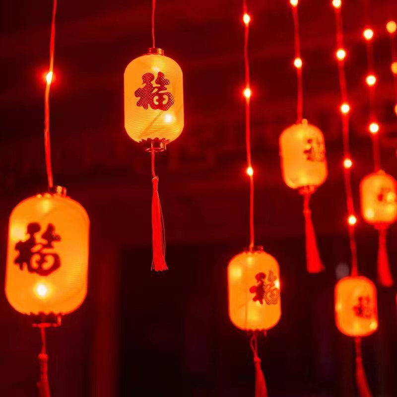 new year Melon Blessing Red Lantern Spring Festival Lantern Curtain lights led Jubilation Blessing Red Lantern Manufactor Direct selling