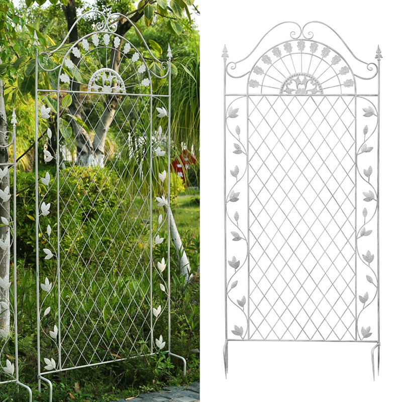 Clematis grid climbing frame outdoor courtyard wrought iron partition flower stand terrace garden rose flower support frame decoration