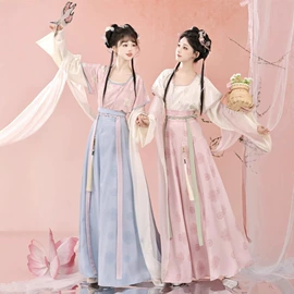汉服套装;儿童表演服;汉服禅茶服