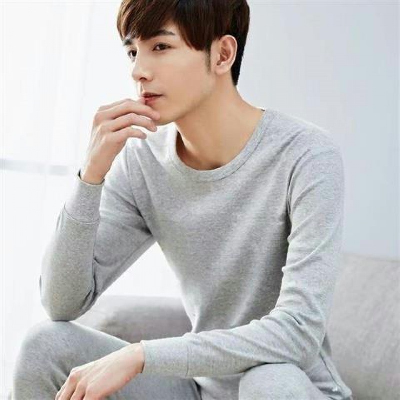 Light gray round neck suit [A real set]