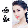 South Korean fashionable goods, silver needle, long retro metal earrings from pearl, silver 925 sample