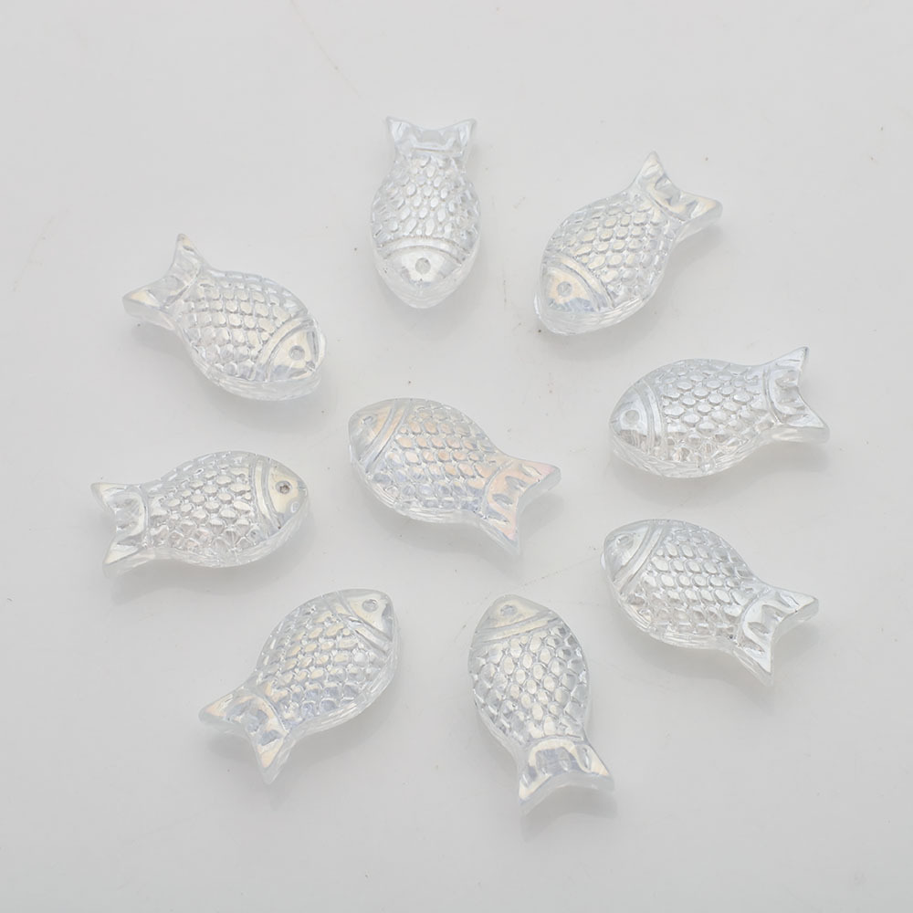 30g Weight Beads Jewelry Making Type DIY Jewelry Accessories Classification a Pack of 30 Quantity Crystal Material Fish Pattern Plating Design Cute Style A Pack Of 30 Crystal Fish DIY Jewelry Accessories Beads 17