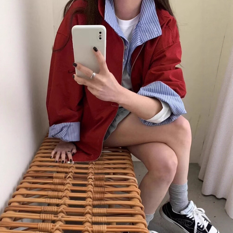 Autumn New Shirt Design Shirt Splicing Loose Jacket Men's and Women's Trendy Brand Youth Casual Campus Style Jacket